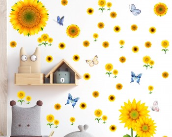 Sunflower with Butterfly wall decals  Sunflower with Butterfly wall decals